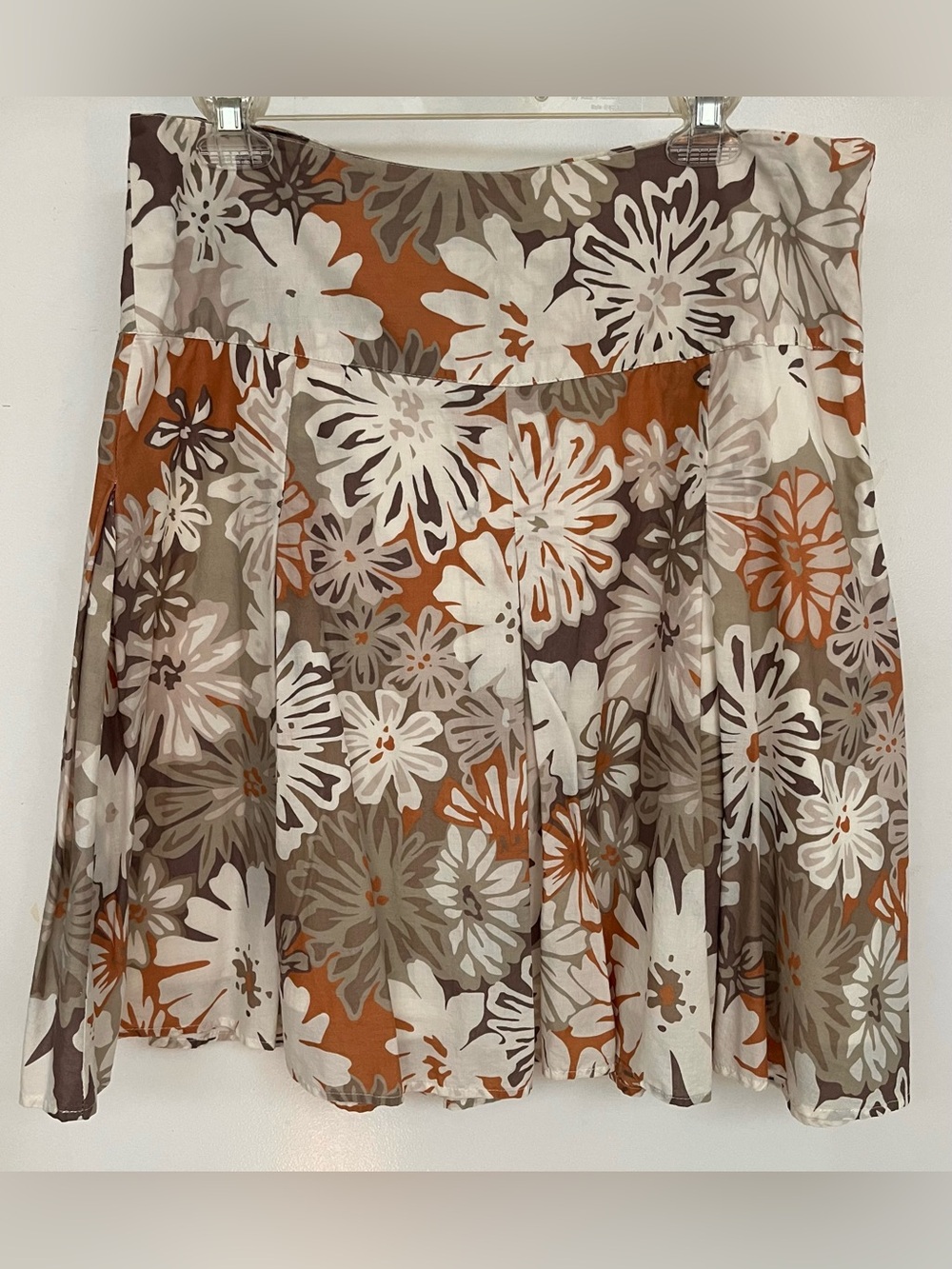 Mossimo Floral Drop Waist Circle Skirt in Rust, Taupe & Cream